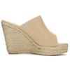 Allegra K Damplattformmules, Öppen tå, Kilklack, Nude, Storlek 24cm