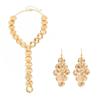 Ingemark Elegant Metal Sequins Long Chain Pendant Necklace Drop Earrings Jewelry Set for Women New Party Luxury Neck Accessories