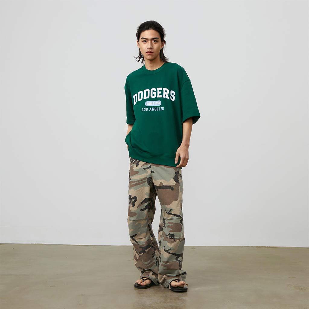 New MLB SS24 Set In Sleeve T Shirt Unisex Dark Green 3ARSV0143-07GND