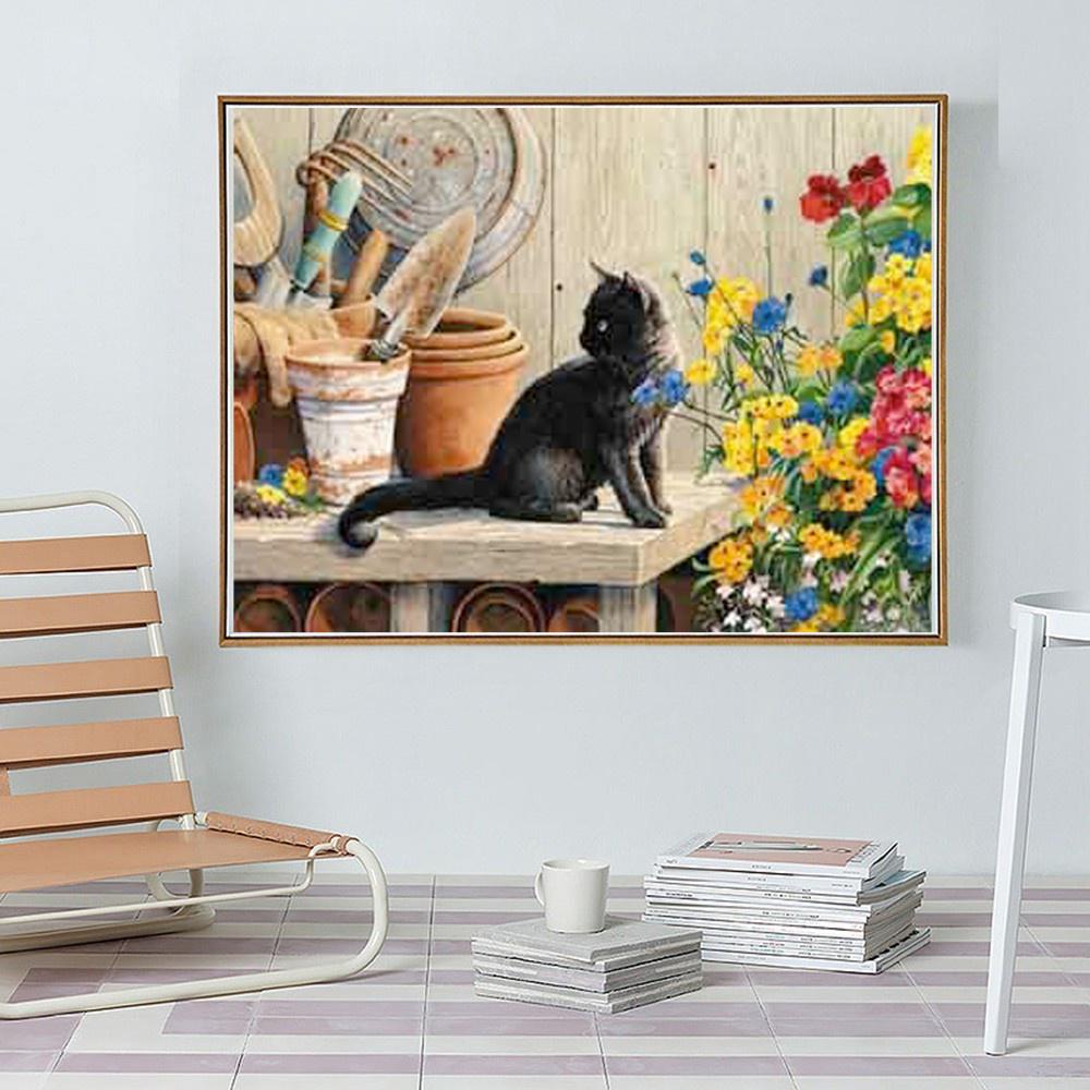 Daimond Painting Cat Diamond Embroidery Kit Cross-Stitch Diamond Dots Painting Mosaic