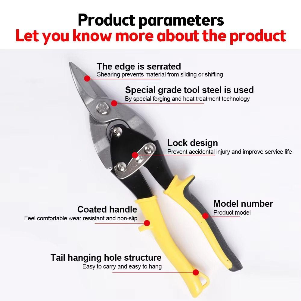 Multi-functional Metal Sheet Shear Anti Slip Handle Wire Cutters  Electrician Tools
