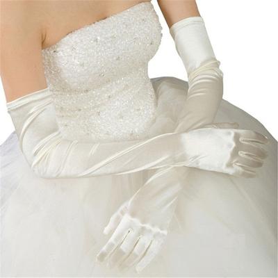 Gants cérémoniels longs gants en satin stretch satinés gants de fête rétro cosplay gants pour dames gants de mariage mode