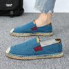 Red Summer Fisherman Shoes Men Breathable Linen Casual Shoes Man Flats Lightweight Comfy Lazy Shoes For Men Zapatos Para Hombre