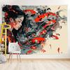 Digital Printing Japanese Style Tapestry, Manga Polyester Wall Hanging For Living Room Bedroom Office Home Decor Gift
