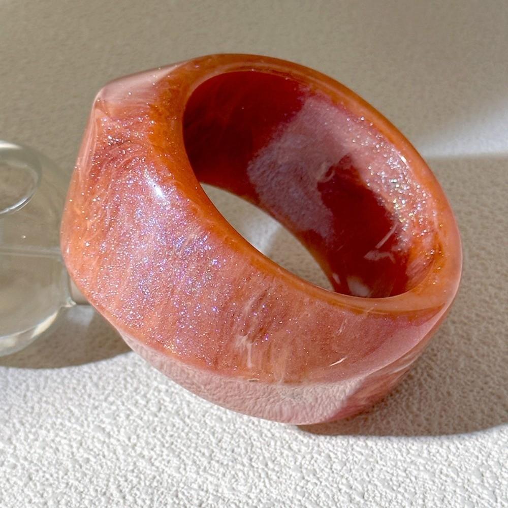 Блестящий Акриловый Браслет-Браслет с Глиттером, Массивный Широкий Браслет, Браслет из Смолы, Праздничные Аксессуары кофейный