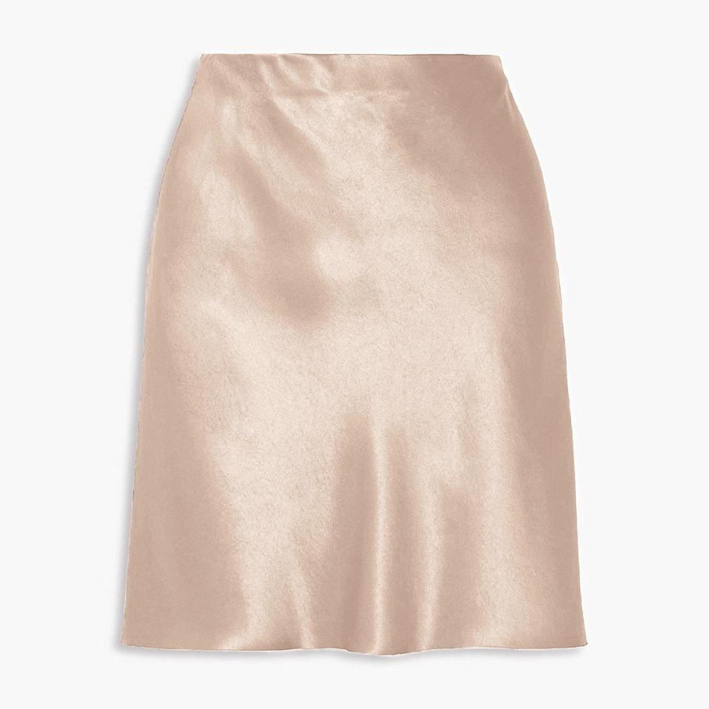 2026 Spring/Summer Women's Elastic Waist Acetate Satin Midi Skirt
