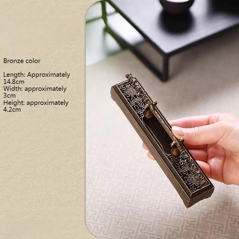 

Purple Copper/Bronze Color Creative Golden Hoop Stick Incense Box/Temple Worship Buddha Desktop Decoration Alloy Incense Burner