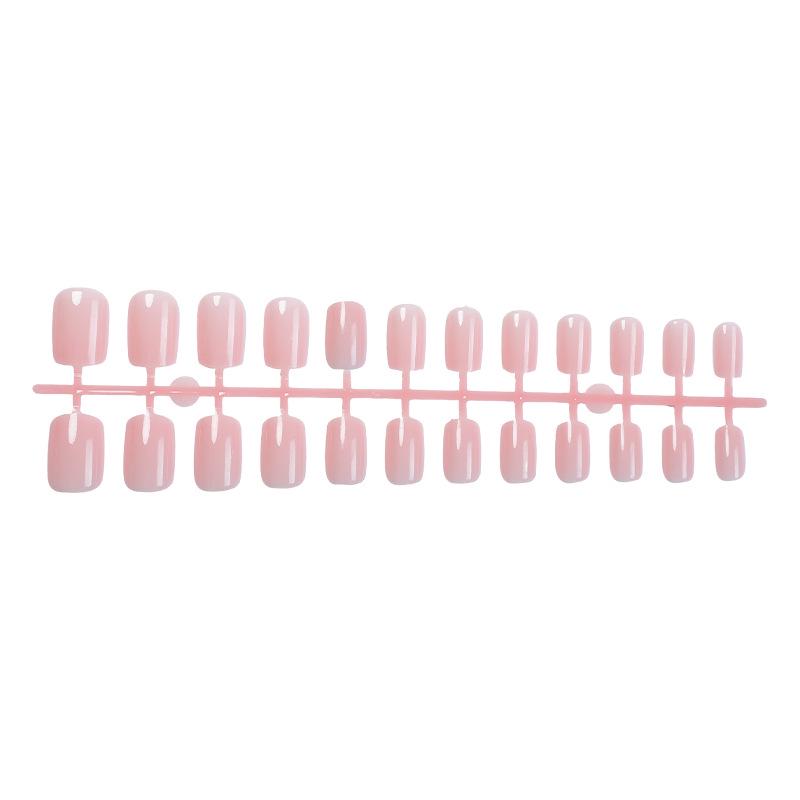 

Летние нюдовые короткие квадратные накладные ногти - Съемный дизайн искусственных ногтей для женщин