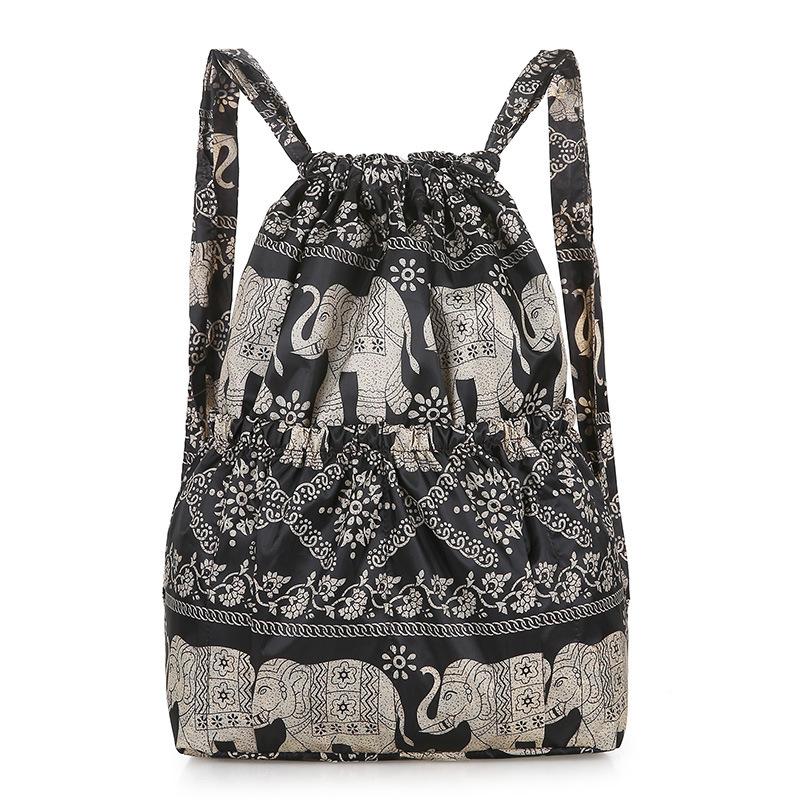 New large-capacity backpack, lightweight bundle drawstring, double backpack, outdoor shopping backpack, folding large schoolbag.