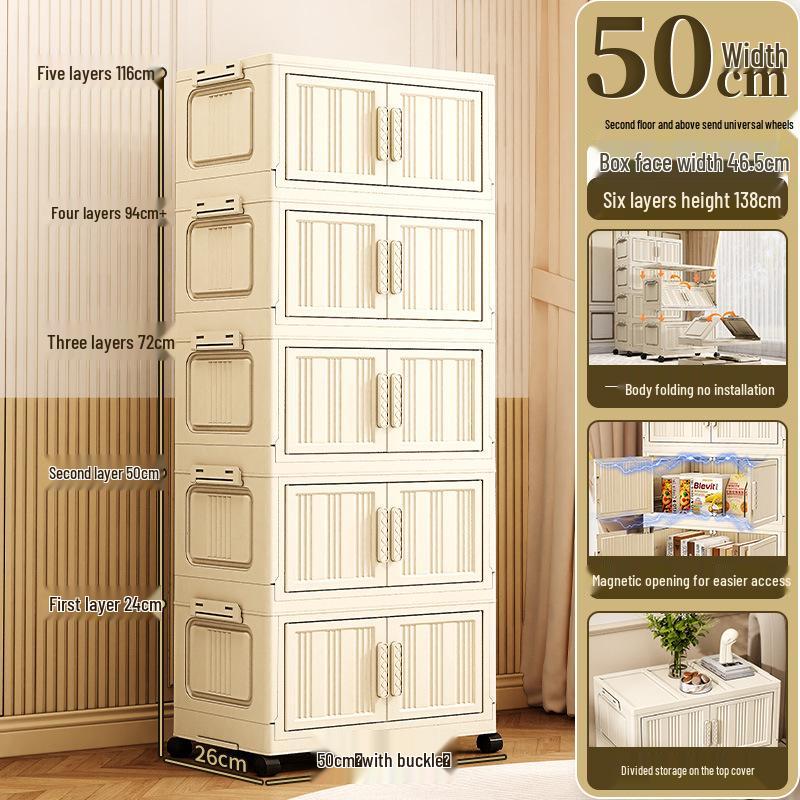 Thickened Foldable Multilayer Plastic Baby Wardrobe and Clothes Storage Cabinet