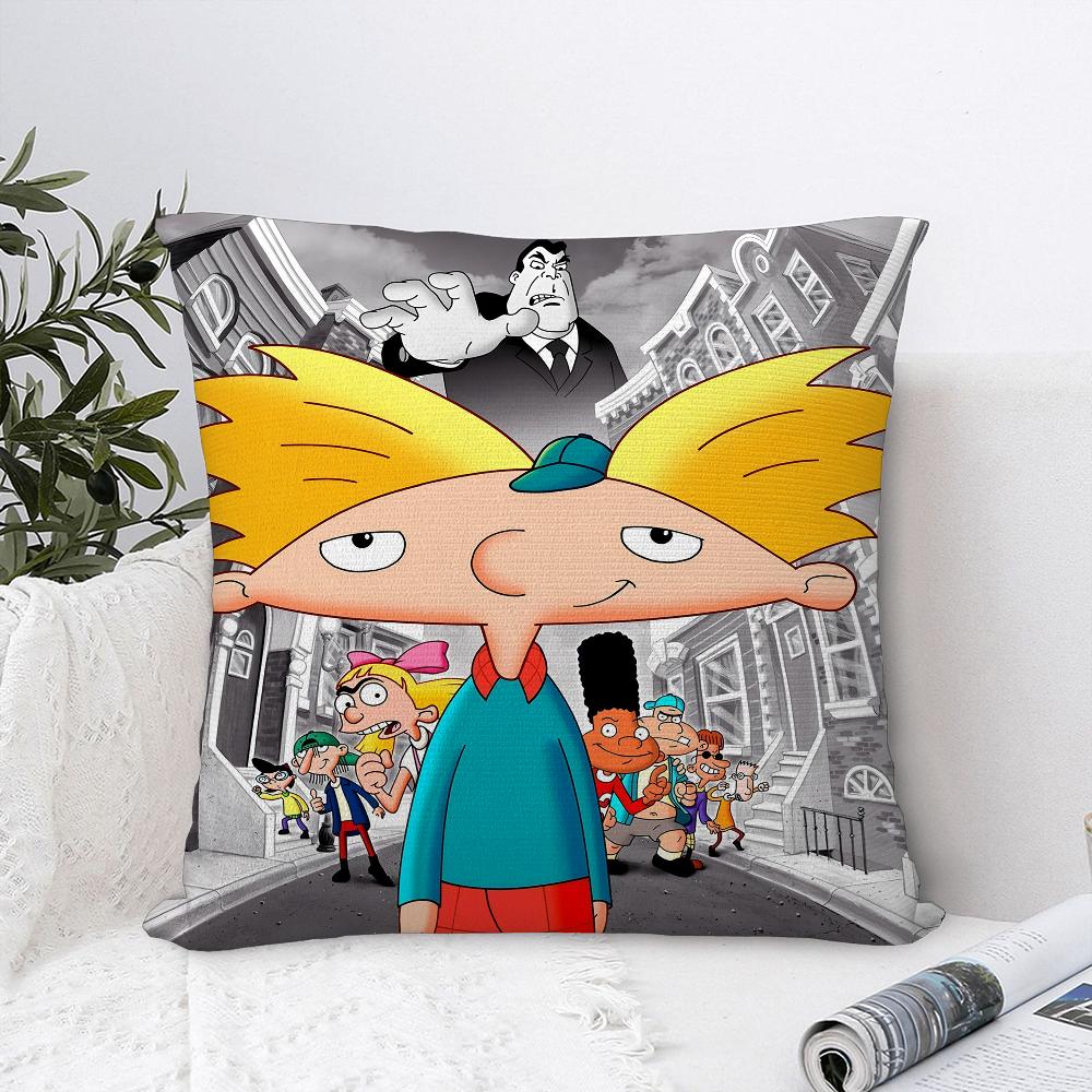 Cartoon Hey A-Arnold Pillow Case Sofa Decorative Home Double-sided Print Plush Square Throw Pillow Covers Cushion Decor Cover