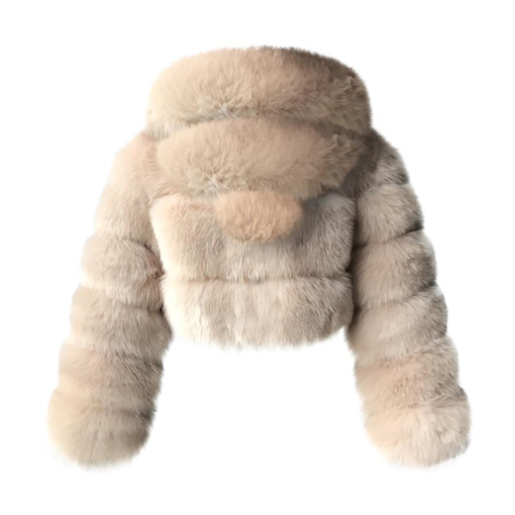 Women's Autumn And Winter Plush Long Sleeve Warm Cardigan Coat