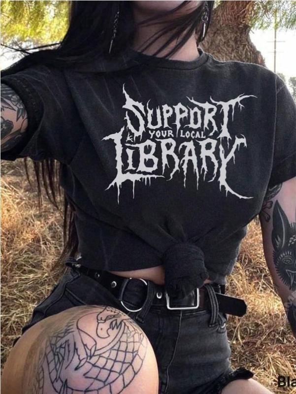 Death Metal Graphic T-Shirt, Vintage Casual Gothic Color T-Shirt, Custom Metal T S