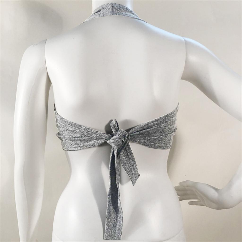 Women's Sexy Deep V-neck Hanging Neck With A Circular Ring, Exposed Back, Wrapped Around The Chest, And Paired With A Small Vest