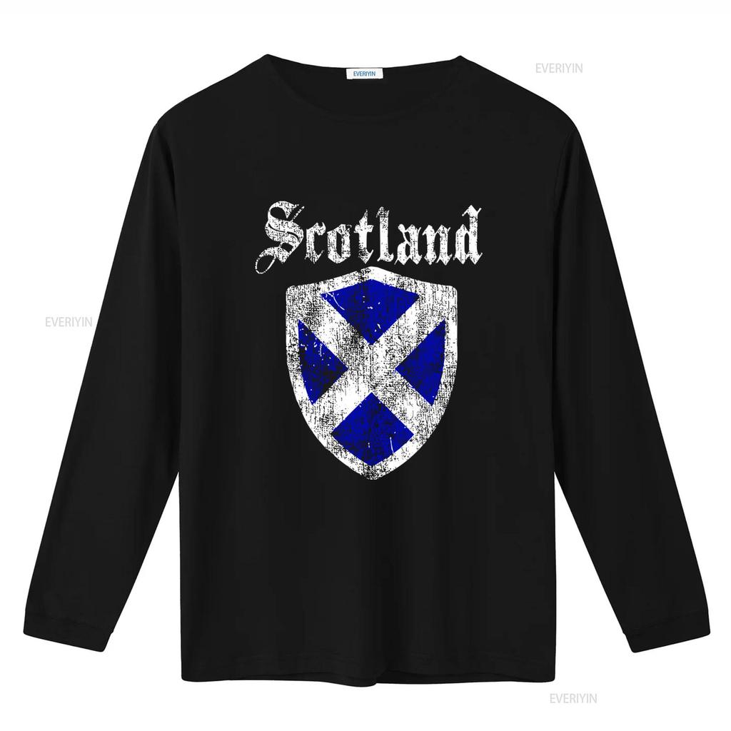 Vintage Scotland Scottish Flag Shield Design T Shirt Top for Rugby Enthusiasts vintage Washed homme Versatile designer clothes