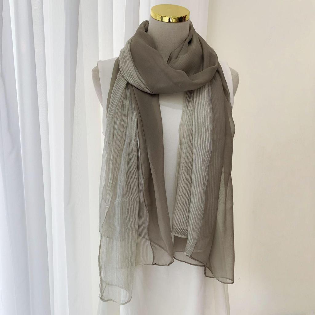 Atmungsaktiver Seidenschal im koreanischen Stil - Gestreifte Patchwork & Ethnische Gaze-Schal für Frühling & Herbst