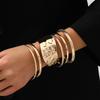 Exaggerated Ins Wind Stackable Wide-sided Metal Bracelet Set Daily Travel Stacking Wear