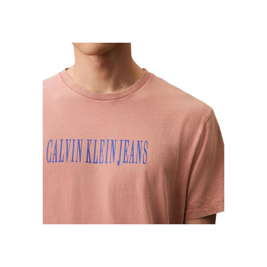 Calvin Klein Minimalist Comfortable Round Neck Graphic Short Sleeve T-Shirt Men T-Shirts Pink 4RB854G-610