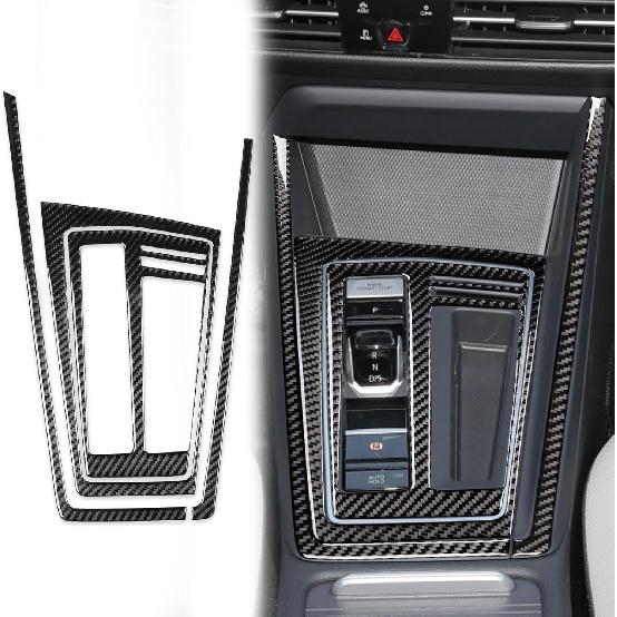 Real Carbon Fiber Car Interior Door Bowl Cover Trim Stickers Compatible with Volkswagen VW Golf 8 8.5 MK8 GTI 2021 2022 2023 Auto Accessories Decals