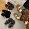 Flat Bottom Gentle and Comfortable Fluffy Shoes Women Wear 2025 Autumn and Winter New Fairy Wind Velvet Word Mary Jane Cotton Shoes