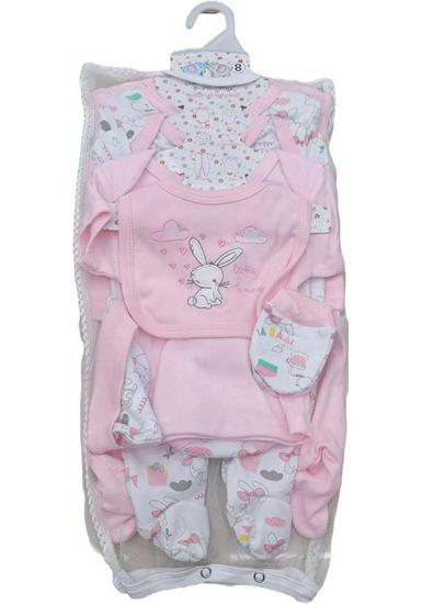 8-teiliges Pyjama-Set für Neugeborene: Bodys mit kurzen und langen Ärmeln für Frühling/Sommer