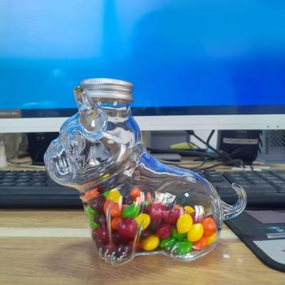 Transparent Dog Treat Jar Easy To Cleaning Dishwasher Safe Glass Container For Kitchen Countertop Storage