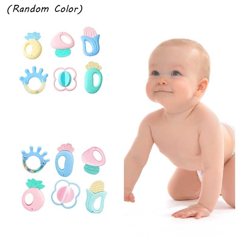 Soft Silicone Teether Handbell For Newborns Bpa-free, Boilable Soothing Toy