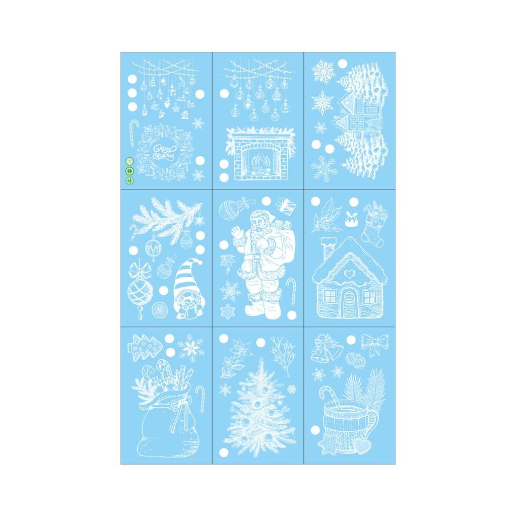 Window Decals Xmas Pvc Snowflake Santa Static Stickers For Christmas Decor Home