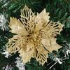 15Cm Christmas Decorations Festival Scene Layout Flowers Hollowed Fabric Glitter Multicolor Christmas Tree Accessories Red Gold