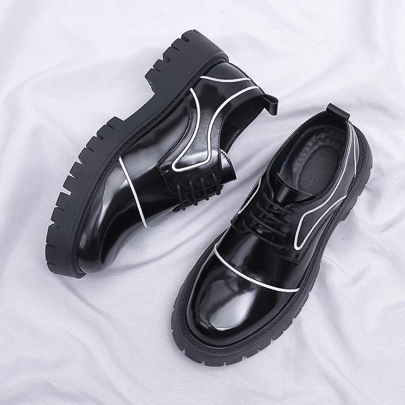 Fashion New Thick Bottom Classic Lace-Up Male Oxfords Height Increase Comfortable Casual Shoes All-match Antiskid for Men Business Shoes