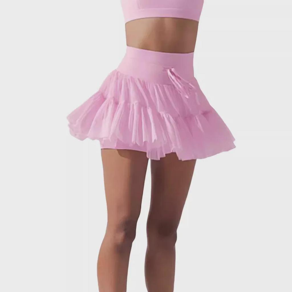 High-Waist Lace Pleated Safety Shorts Skirt for Women - Anti-Exposure, Spring/Summer