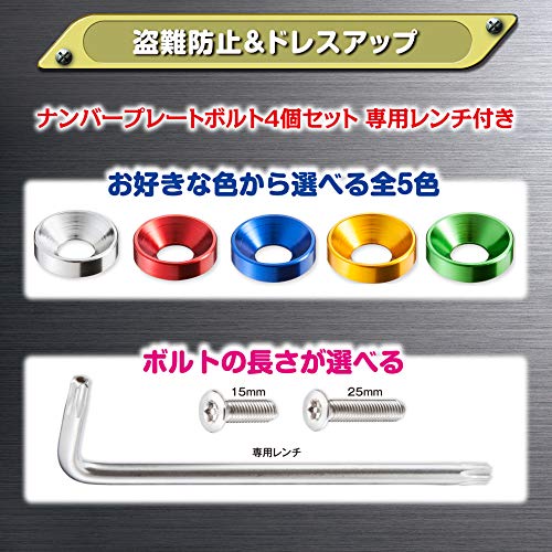 Freate Number Plate Bolt Number Frame Anti-Theft Screw M6 (Blue, Threaded Section 25mm)