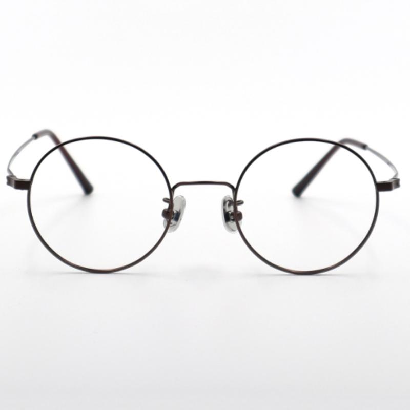 aloeyewear [ALO BASIC] AL8201 1616M Round Brown Metal Glasses