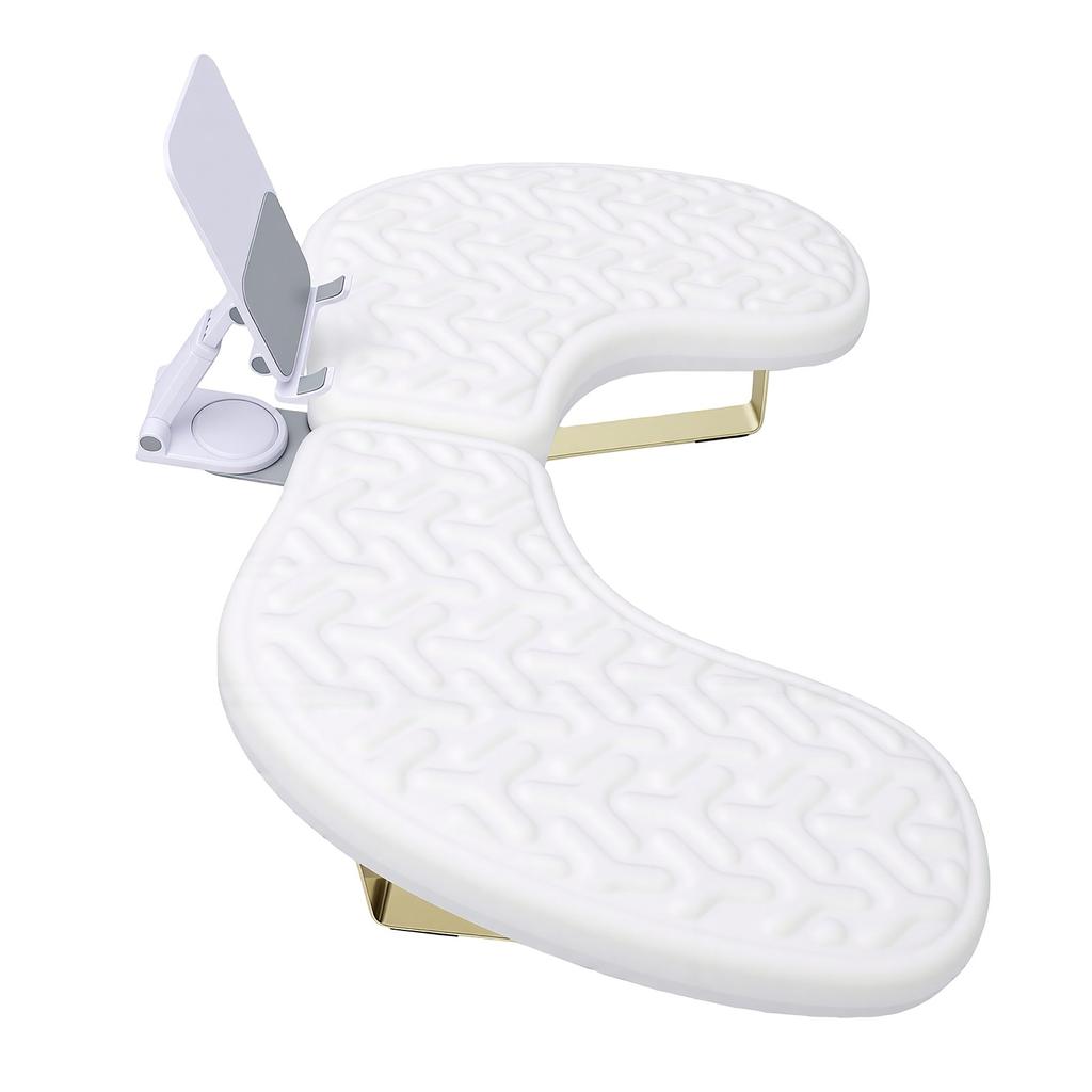 Nail Hand Rest Breathable High Resilience Ergonomic Water Proof U Shaped Manicure Arm Rest for Nail Salon White