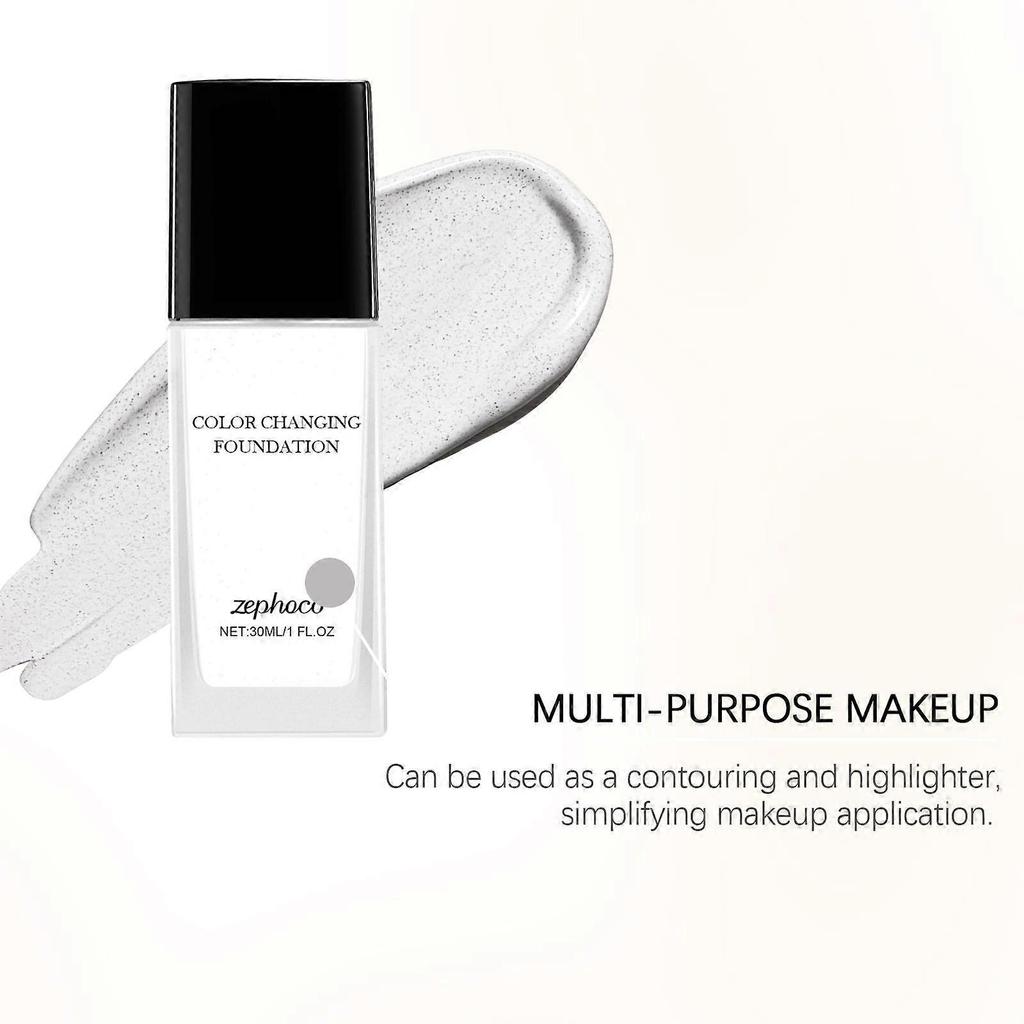 Zephoco Dark Skin Hydrating Color-Changing Foundation Is Light, Smooth, Long-Lasting, Naturally Hydrating And Provides Clear Concealer