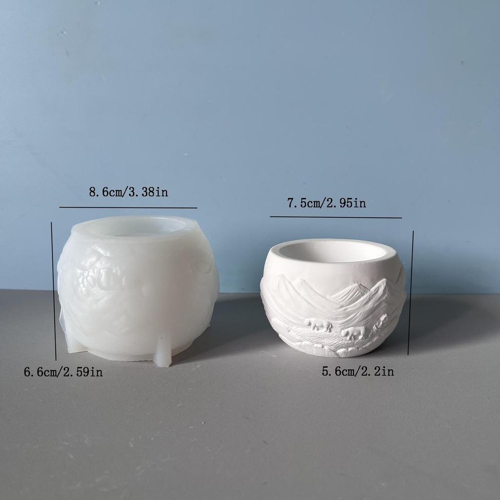 Sail Relief Cabin Candle Cup Silicone Mold Circular Potted Plant Gypsum Cement Mold