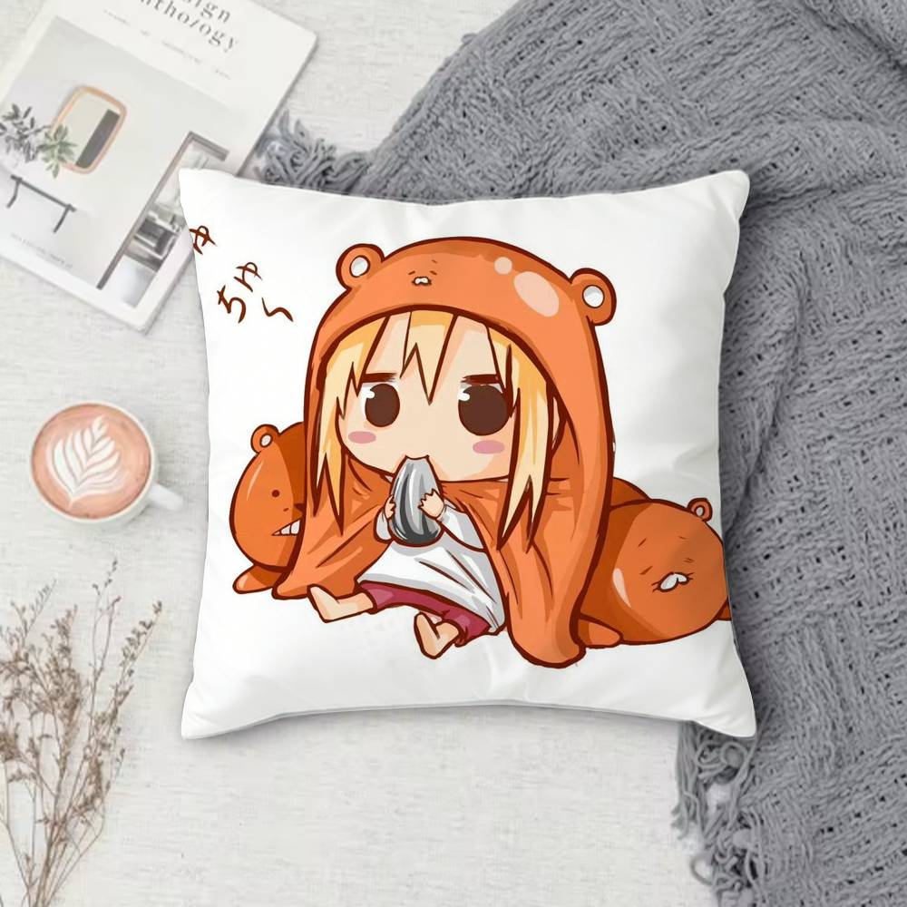 HHimouto umaru chan Doublesided Printed Square Decorative Cushion Cover for Sofa Living Room Home Decor