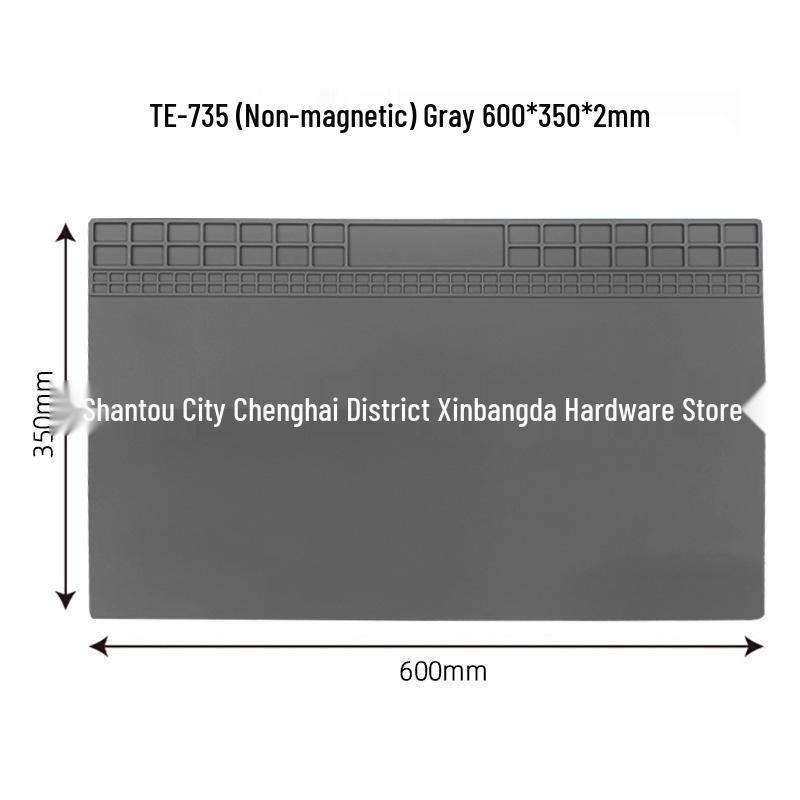 Heat-Resistant Magnetic Silicone Repair Mat for Electronics with Screw Holders and Soldering Stations