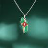 Collane con Ciondolo Mappa Bandiera Dominica Drop Oil per Donne Ragazze Colore Oro/Argento Acciaio Inossidabile Gioielli Regali Dominicani