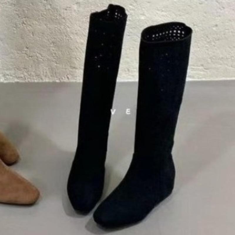 Mode Damen Einfach BequemHochwertig Hoher Absatz Designer Aushöhlen Kniehohe Schuhe 2025 Frühling und Herbst Mode Neue Stiefel