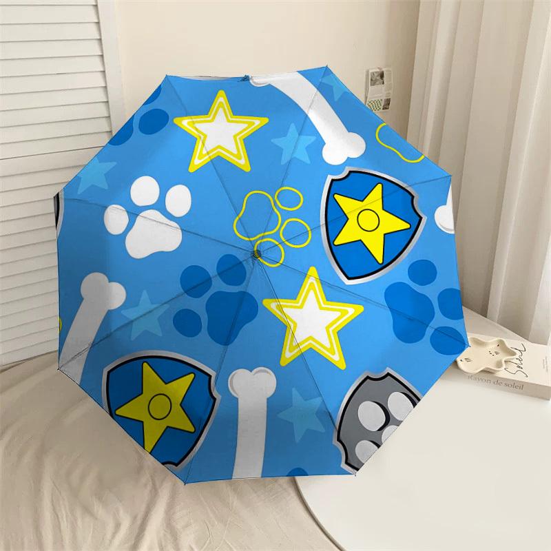 

1PC paw prints star Umbrella-8-Rib Reinforced, Automatic Open, Lightweight & Durable, Fashion Accessory for Outdoor-D380