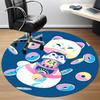 1PC Cat Donut Office Round Area Rug, Mat Suitable For Office, Under Office Chairs Bedroom Living Room Home Decor, Room Deco