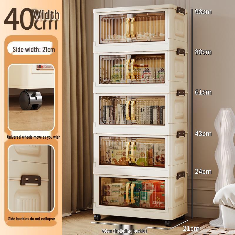 Folding Multi-Layer Plastic Storage & Wardrobe Cabinet for Kids and Households