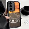 Handyhülle für Samsung Galaxy S26 S25 Ultra S24 FE America Route 66 Schale S23 Plus S22 + S21 S20 5G Weiches Silikon Funda