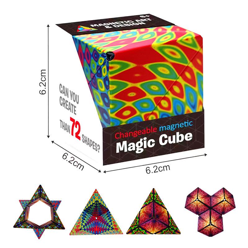 Variety Geometric Changeable Magnetic Magic Cube Counter Stress 3D Hand Flip Game Cube Kids Stress  Fidgeting Plaything
