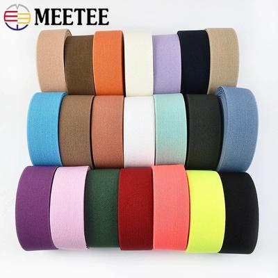 Meetee 2/4M 25-40mm Elastīga Lente Krāsaina Gumijas Stiepjamā Lente Jostai Krūšturim Mugursomai Šūšanai DIY Apģērbu Aksesuāri
