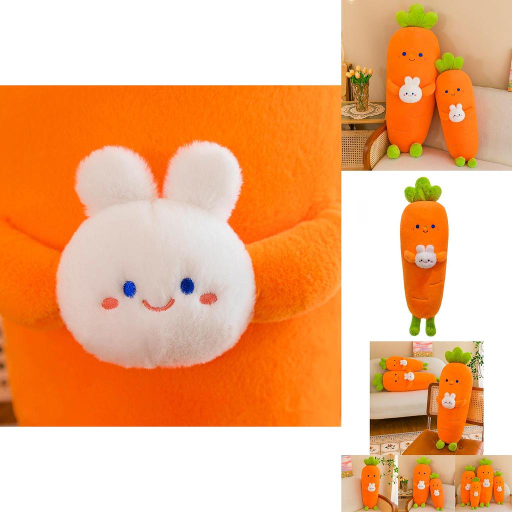 Adorabile Cuscino Peluche Coniglio Carota Giocattolo Morbido Riempito di Cotone Piuma Regalo Perfetto Per Ragazze