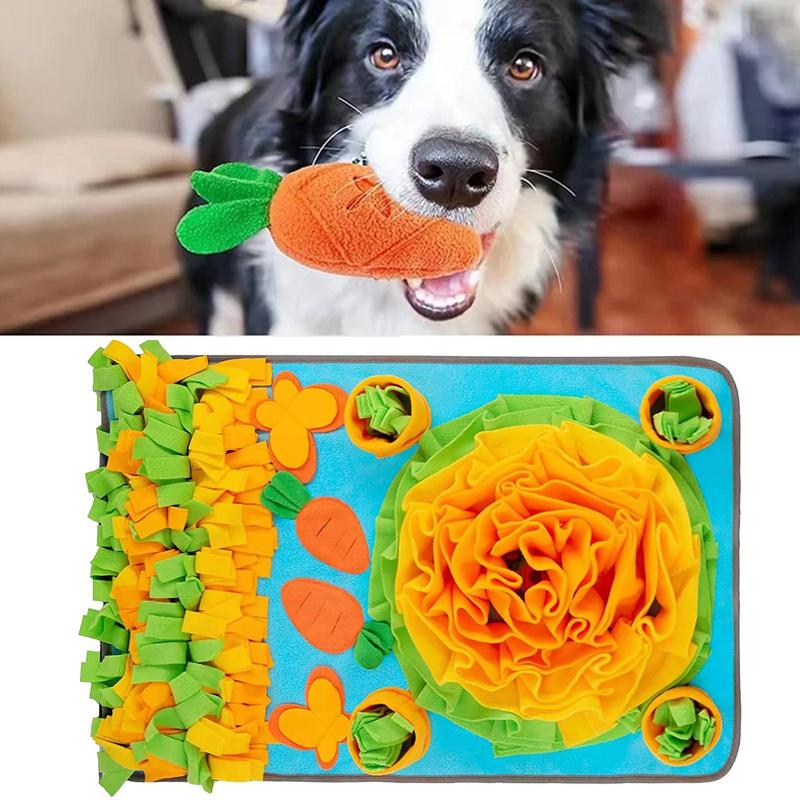 Snuffle Mat For Dogs Dog Enrichment Toys Interactive Carrot Farm Treat Dispenser Chew-Resistant Snuffle Mat For Sensory