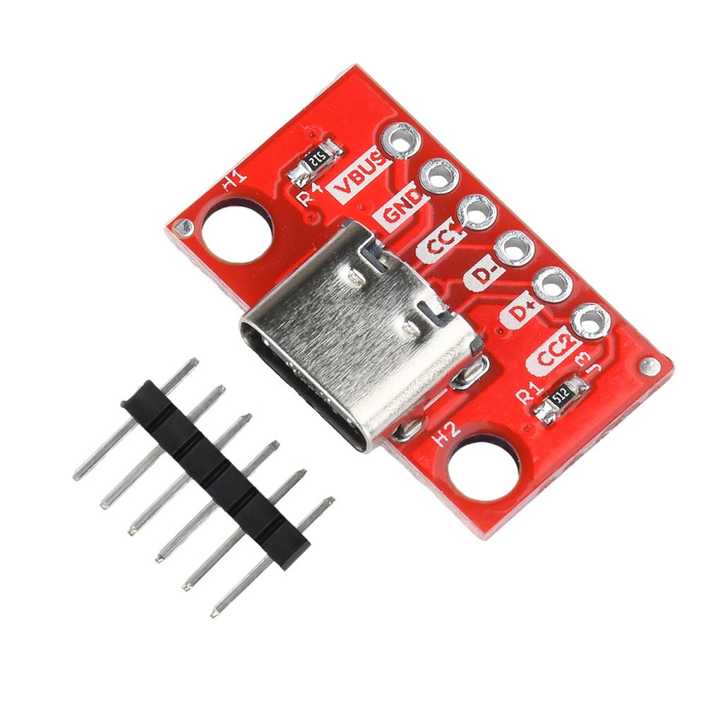 USB Type C Connector Board DIY 3.1 Serial Basic Breakout Female Connector Breakout Board for Data Line Wire Cable Transfer