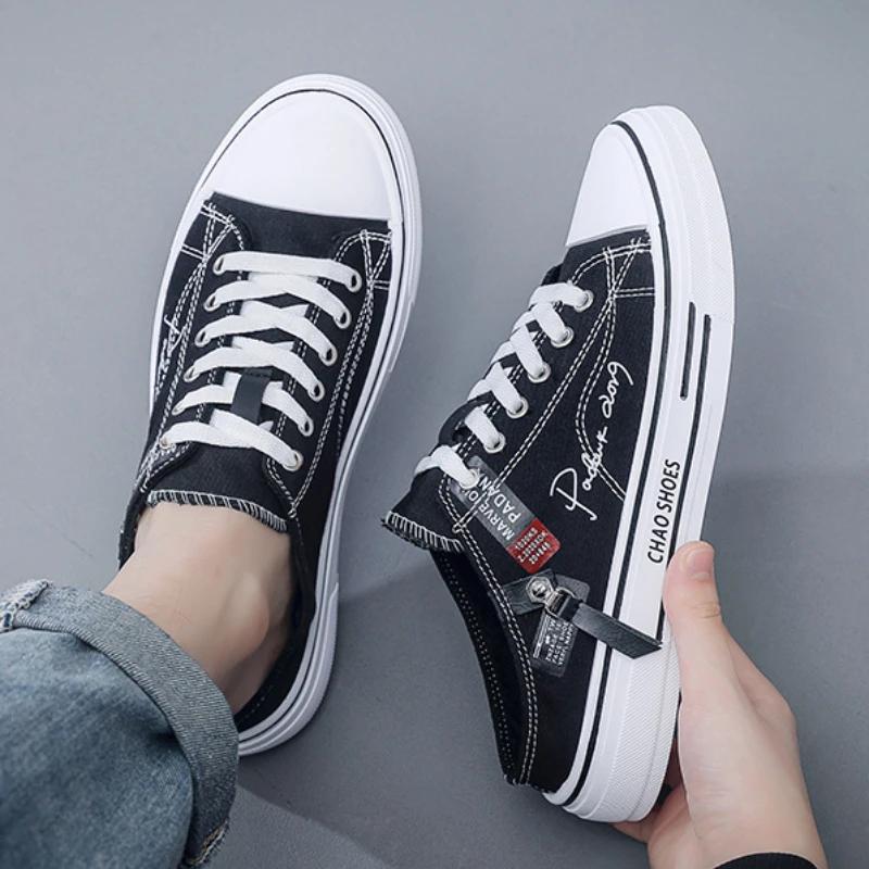 Модные мужские повседневные тапочки. Удобная обувь для ходьбы на толстой подошве. Модные закрытые полуботинки для мужчин. Дышащие универсальные мокасины.